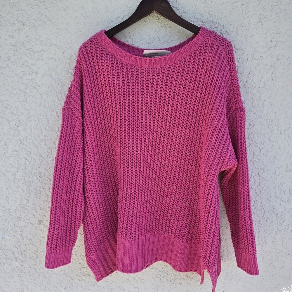 American Eagle Women's Pink Knit Sweater